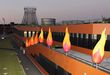 Illuminationen auf der Dachterrasse des RAG-Neubaus auf der Kokerei Zollverein. Foto: Conrad 