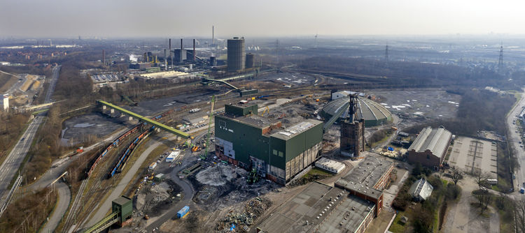 1 Drohnenpanorama vom Rückbaustart der Kohlenwäsche auf Prosper II