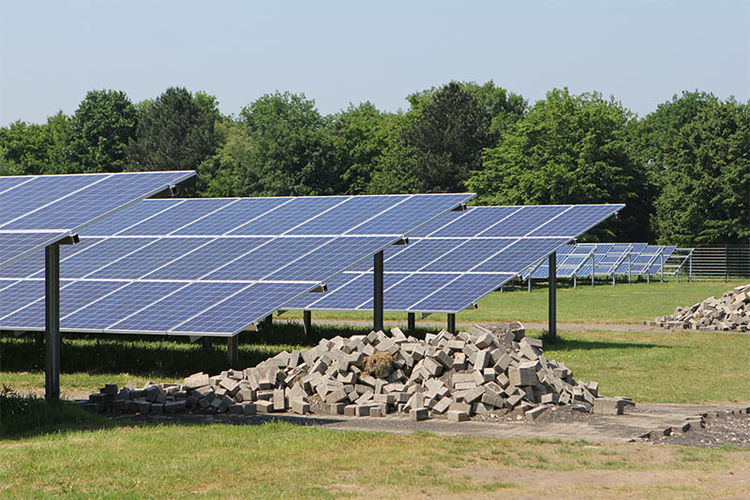 Die Photovoltaik-Anlage Am Quellenbusch in Bottrop.