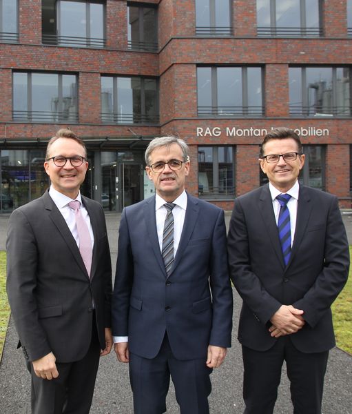 Die Geschäftsführung der RAG Montan Immobilien GmbH: v.l. Ulrich Wessel verantwortet - wie bisher auch schon – den Personalbereich, Uwe Penth und Hans Jürgen Meiers.